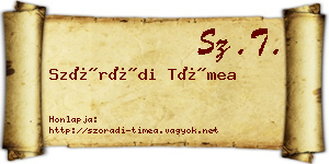 Szórádi Tímea névjegykártya